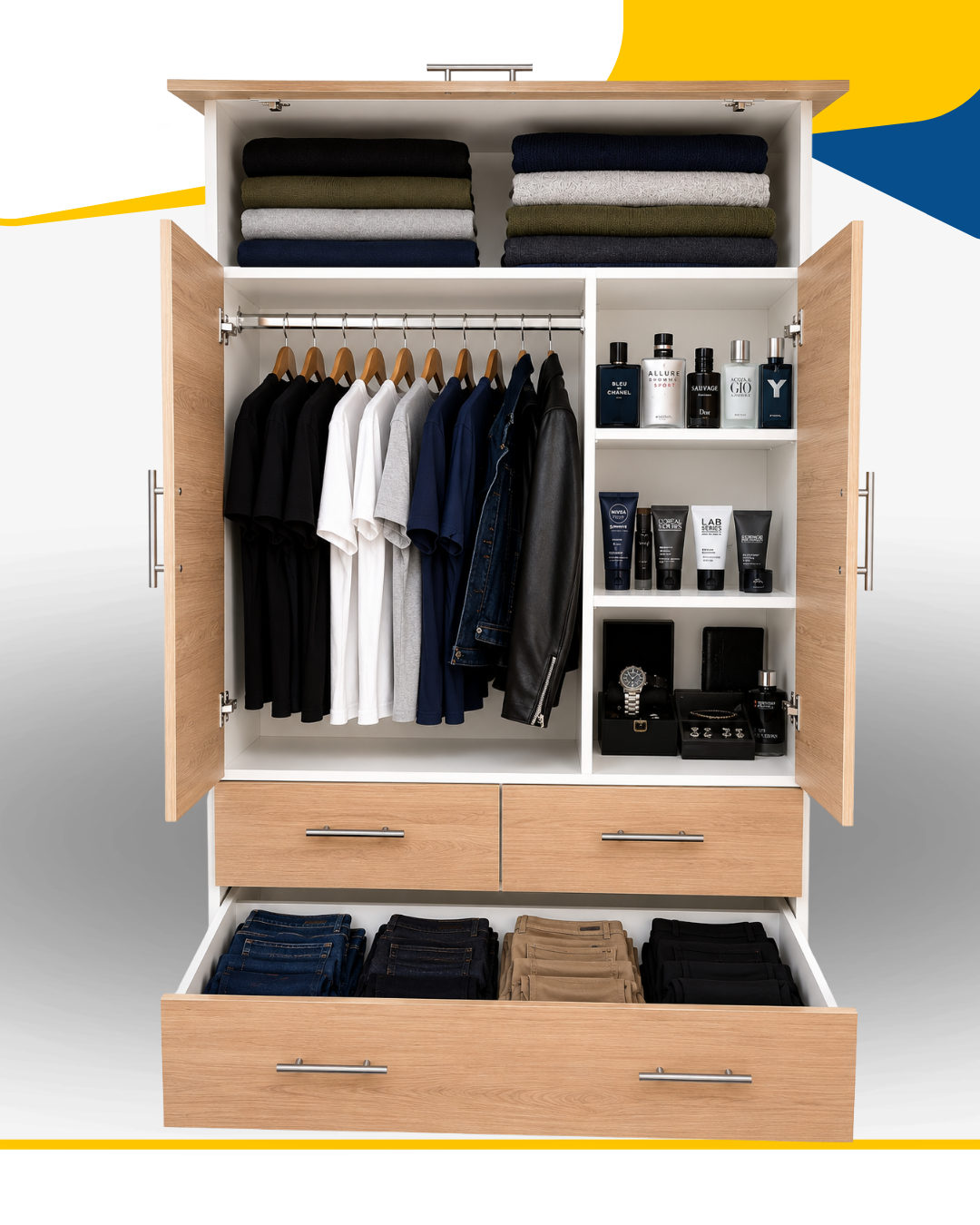 Ropero Guardarropa Ejecutivo Modular en Melamina – Premium